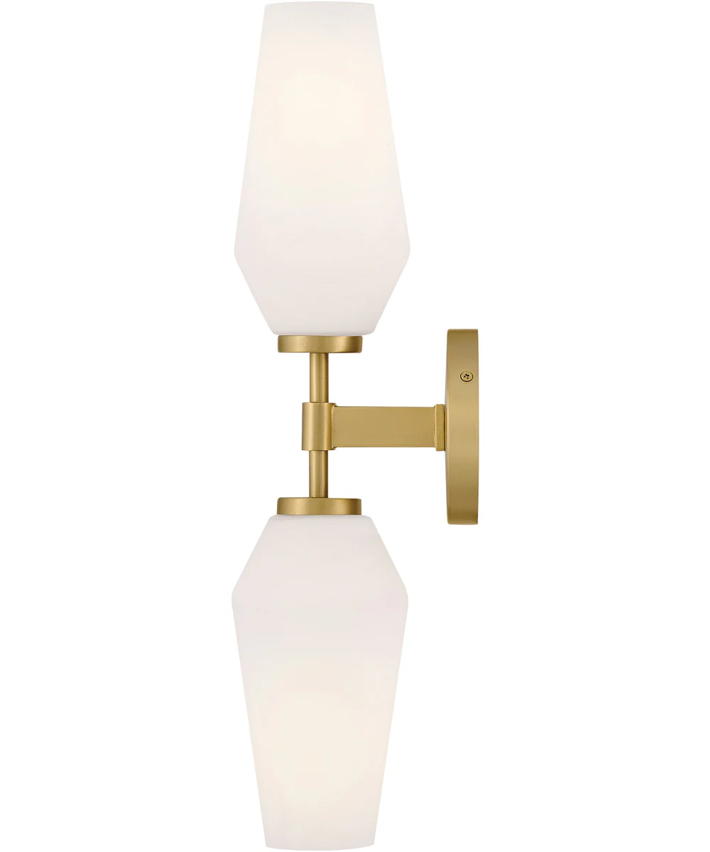 Gio 2-Light Large Two Light Sconce in Lacquered Brass - Image 3