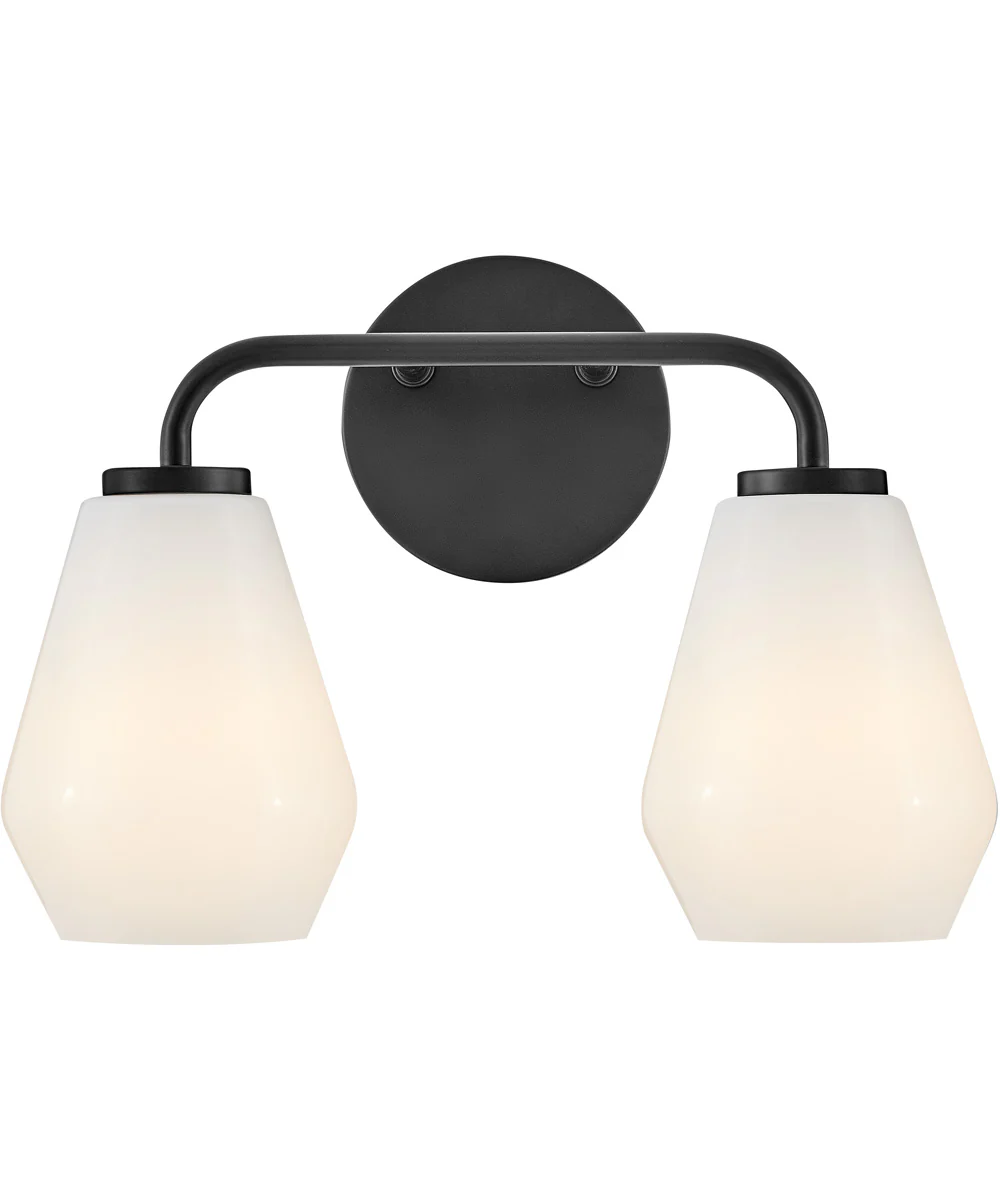 Gio 2-Light Small Two Light Vanity in Black - Image 3