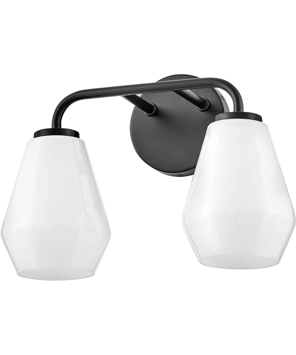 Gio 2-Light Small Two Light Vanity in Black - Image 5