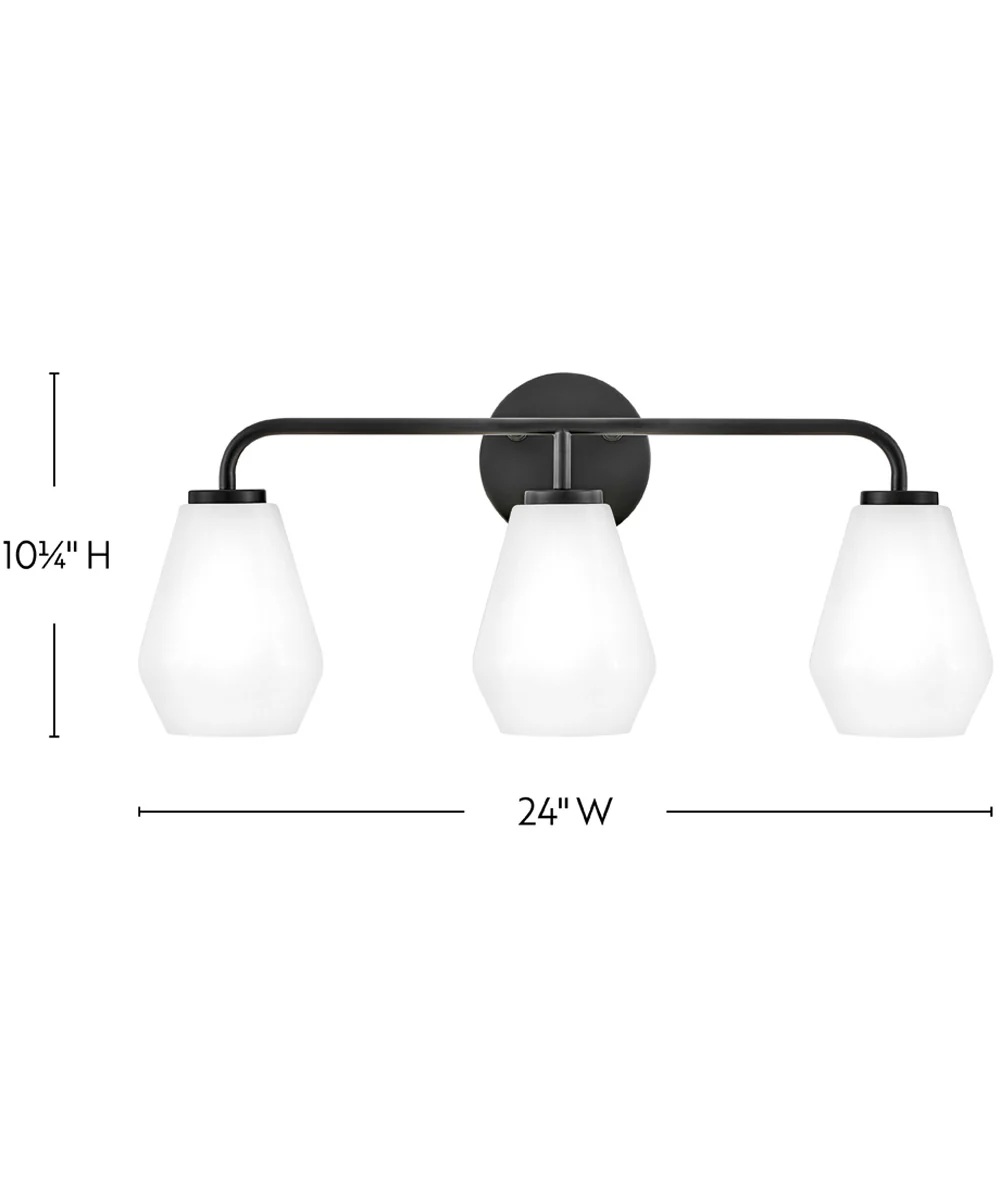 Gio 3-Light Medium Three Light Vanity in Black - Image 2