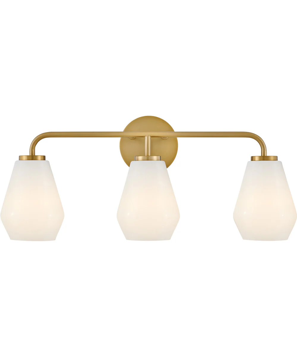 Gio 3-Light Medium Three Light Vanity in Lacquered Brass - Image 3