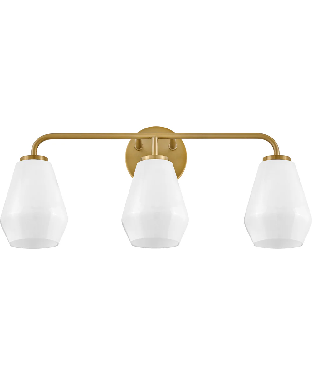 Gio 3-Light Medium Three Light Vanity in Lacquered Brass - Image 4
