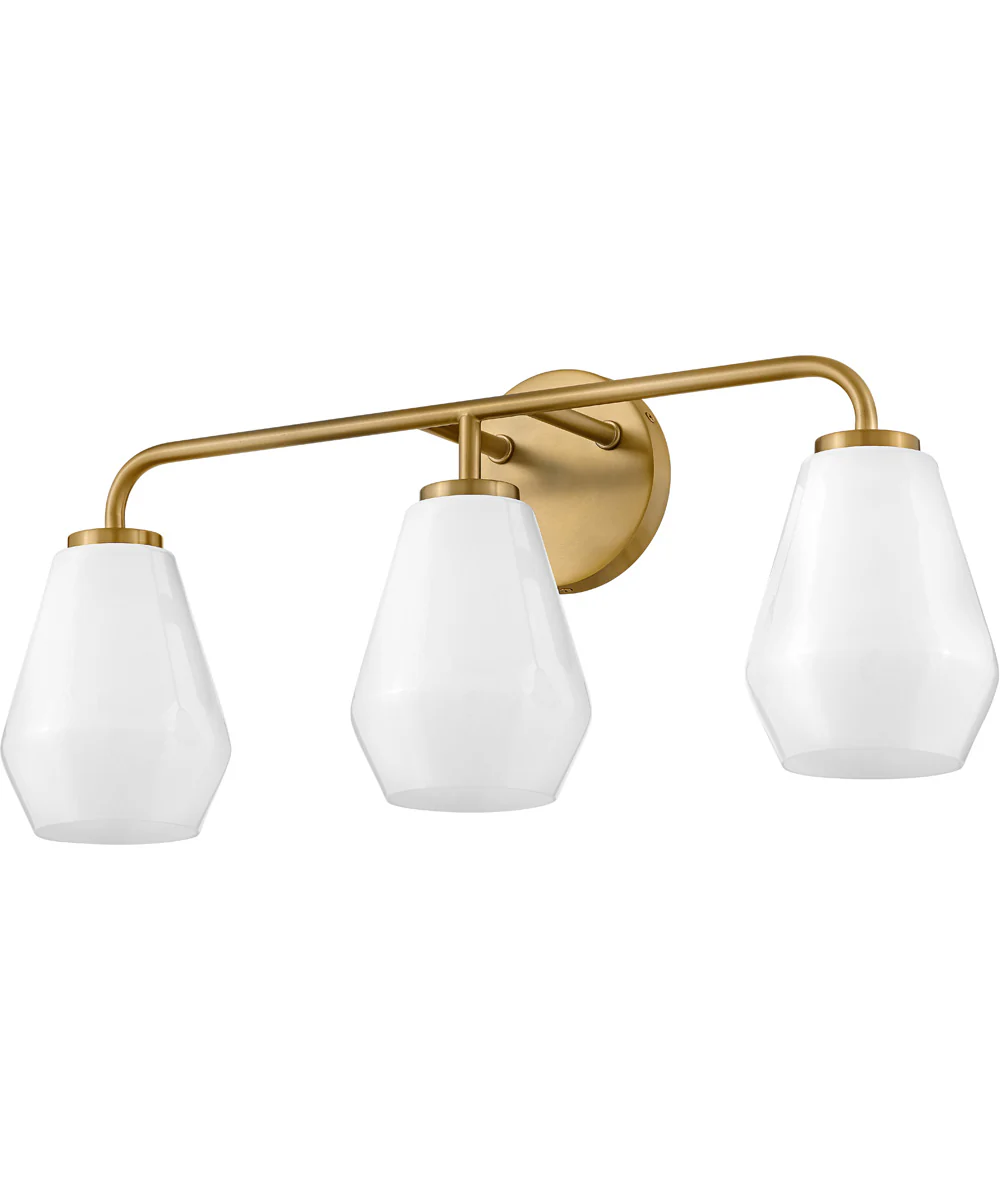 Gio 3-Light Medium Three Light Vanity in Lacquered Brass - Image 5