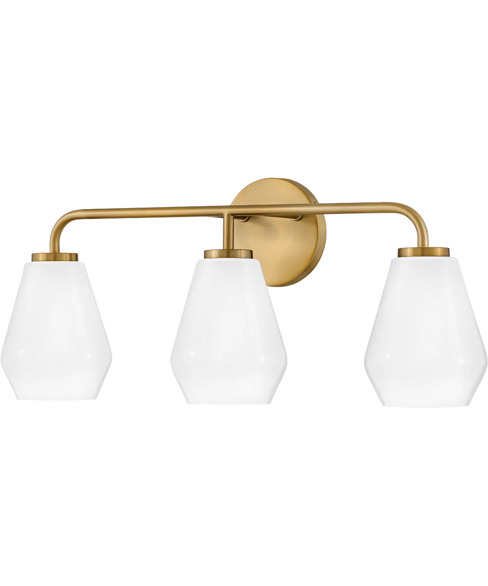 Gio 3-Light Medium Three Light Vanity in Lacquered Brass - Image 6