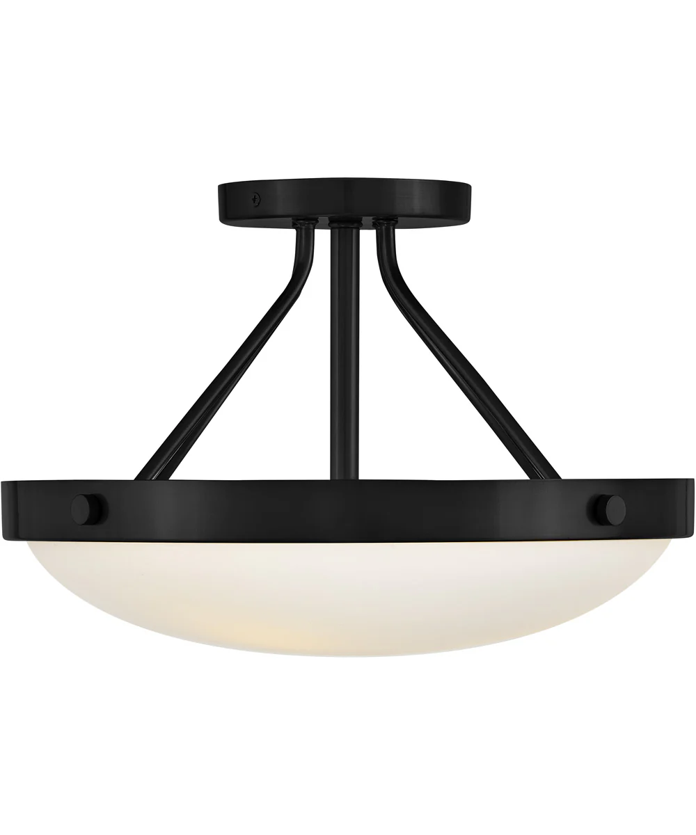 Gus 3-Light Medium Semi-Flush Mount in Black - Image 3