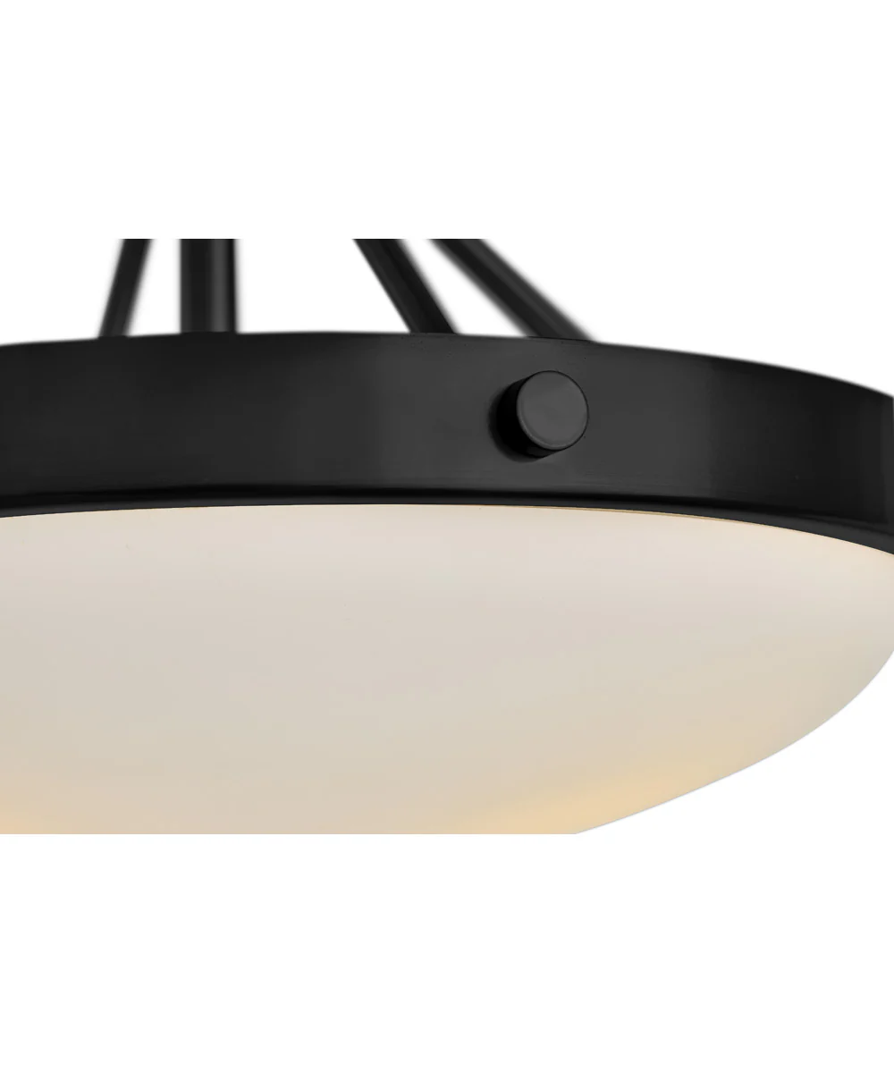 Gus 3-Light Medium Semi-Flush Mount in Black - Image 5