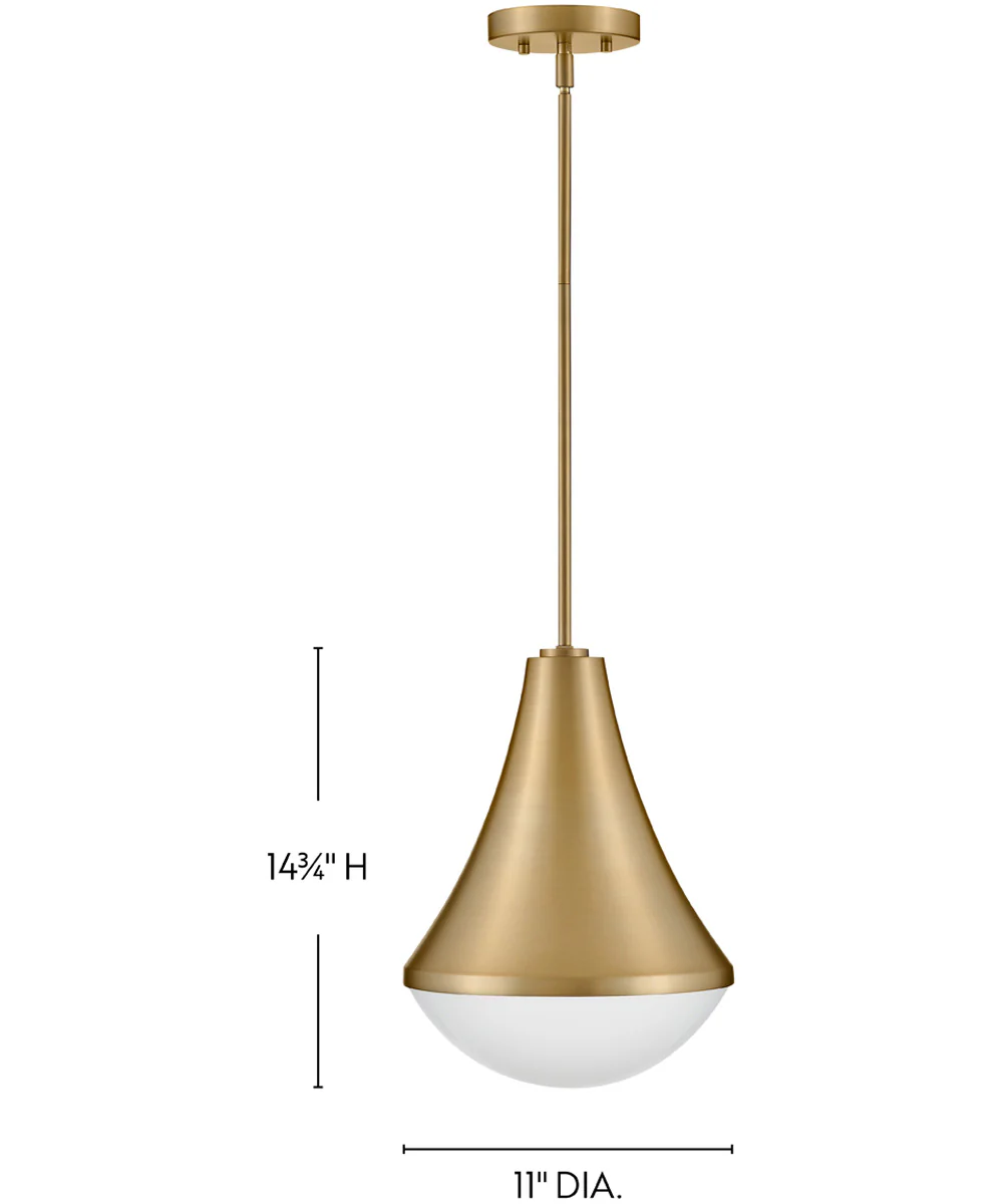 Haddie 1-Light Small Pendant in Lacquered Brass - Image 2