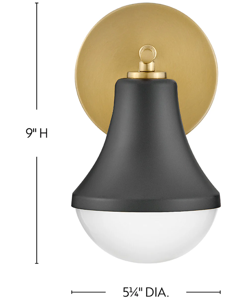 Haddie 1-Light Small Single Light Vanity in Black - Image 2