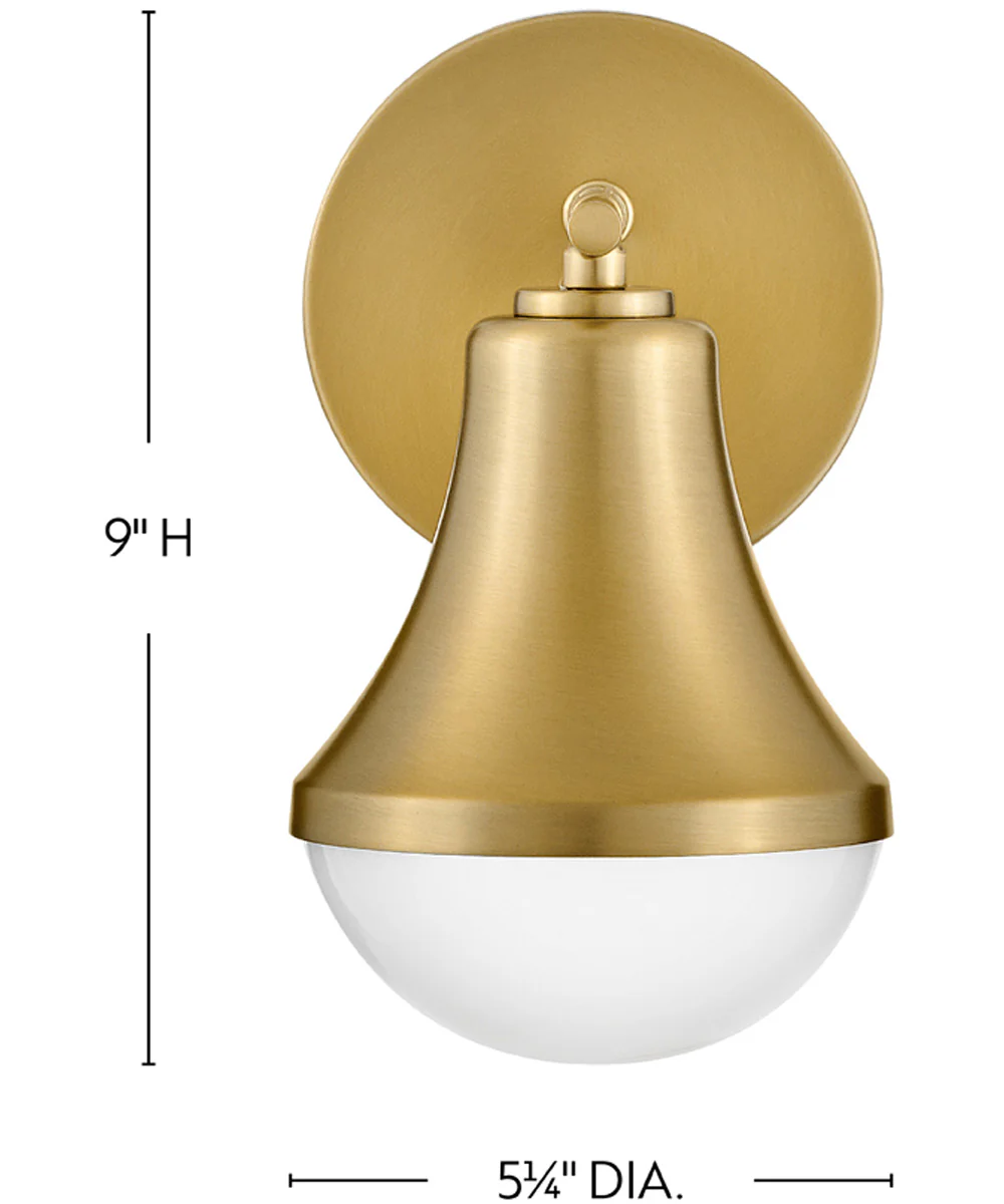 Haddie 1-Light Small Single Light Vanity in Lacquered Brass - Image 2