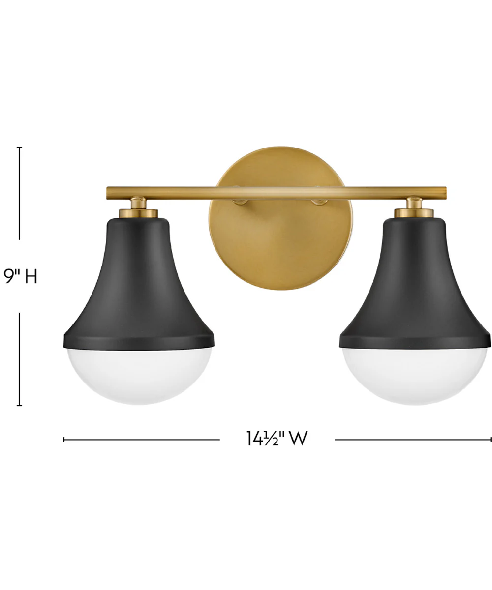 Haddie 2-Light Small Two Light Vanity in Black - Image 2