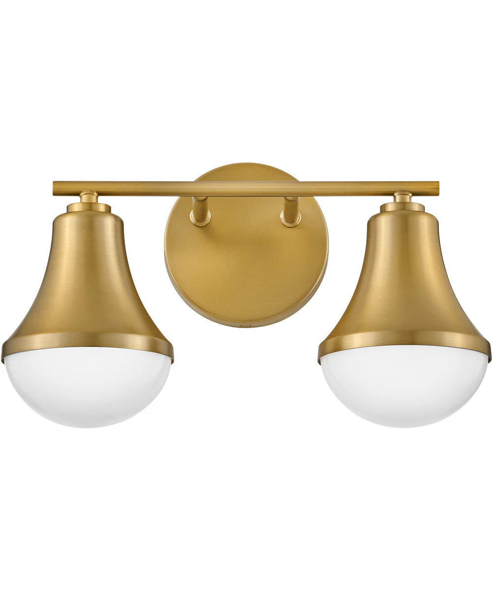 Haddie 2-Light Small Two Light Vanity in Lacquered Brass - Image 4