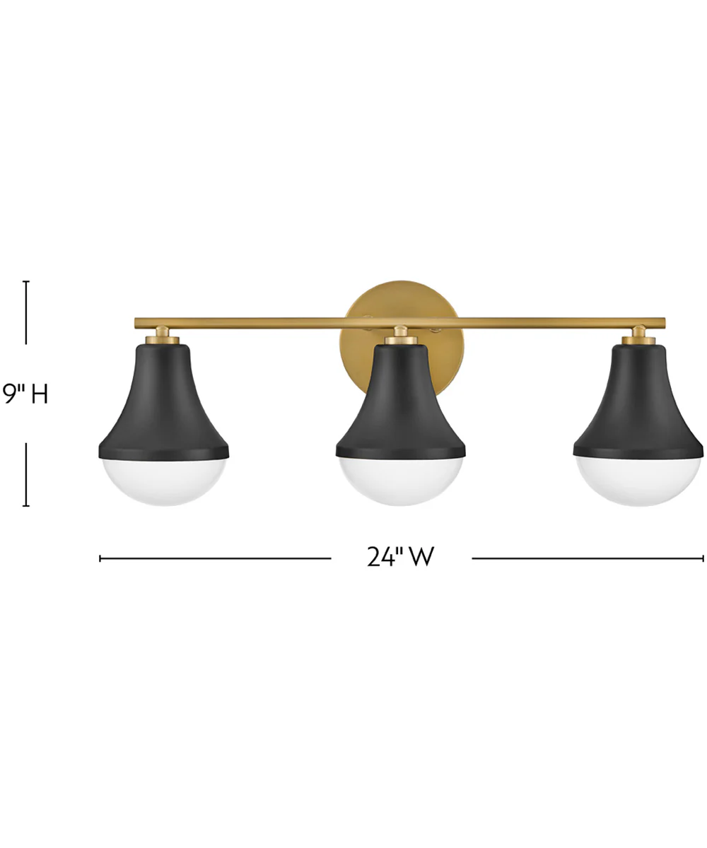 Haddie 3-Light Medium Three Light Vanity in Black - Image 2