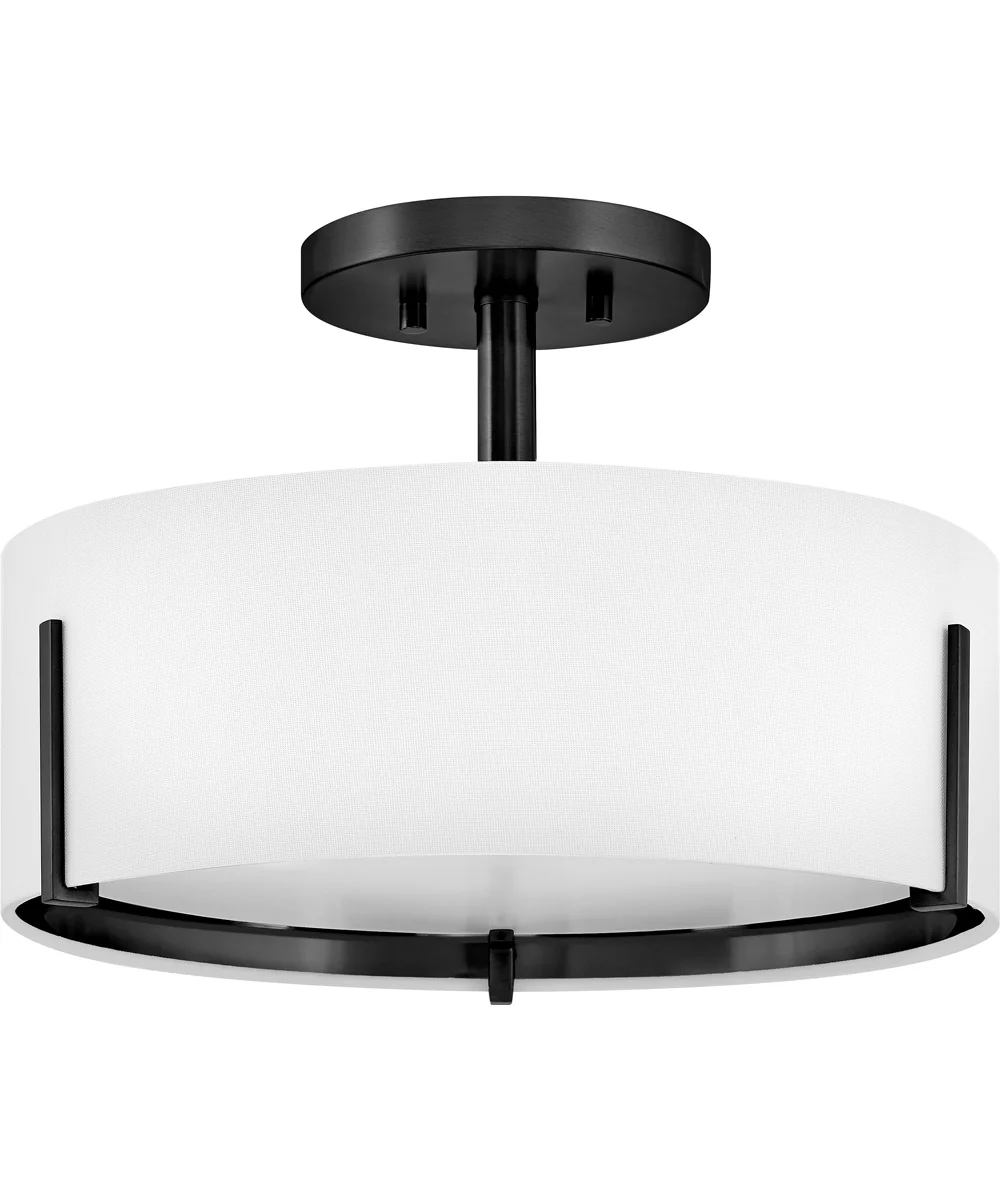 Halle 3-Light Medium Semi-Flush Mount in Black - Image 2
