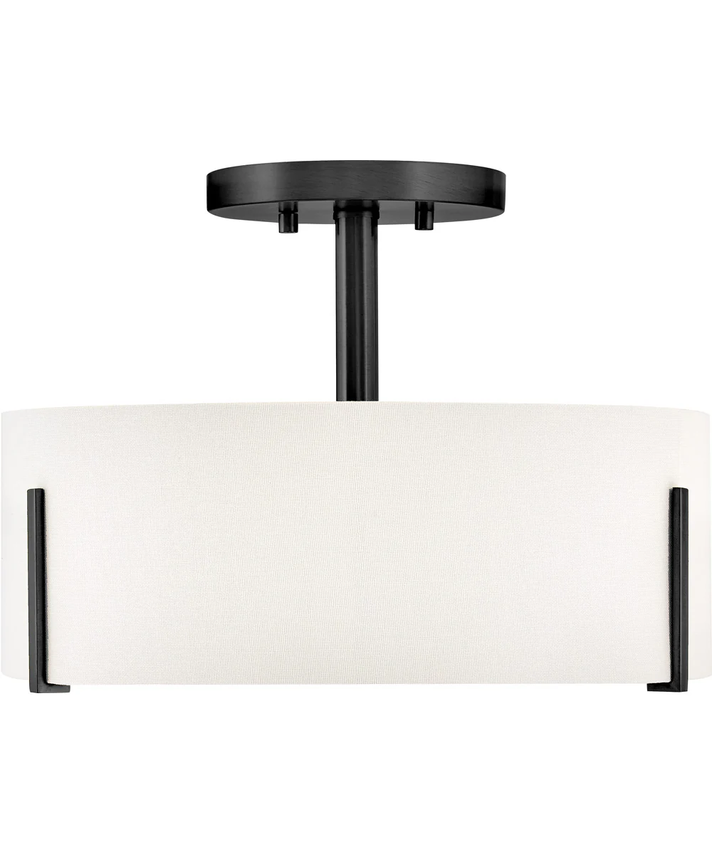Halle 3-Light Medium Semi-Flush Mount in Black - Image 3