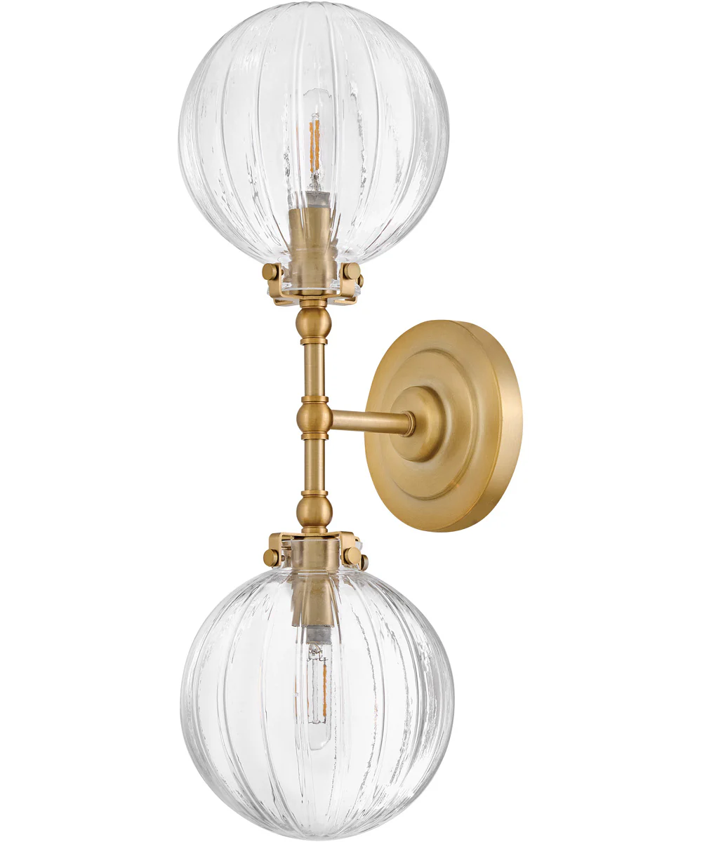 Helene 2-Light Medium Two Light Sconce in Lacquered Brass - Image 2