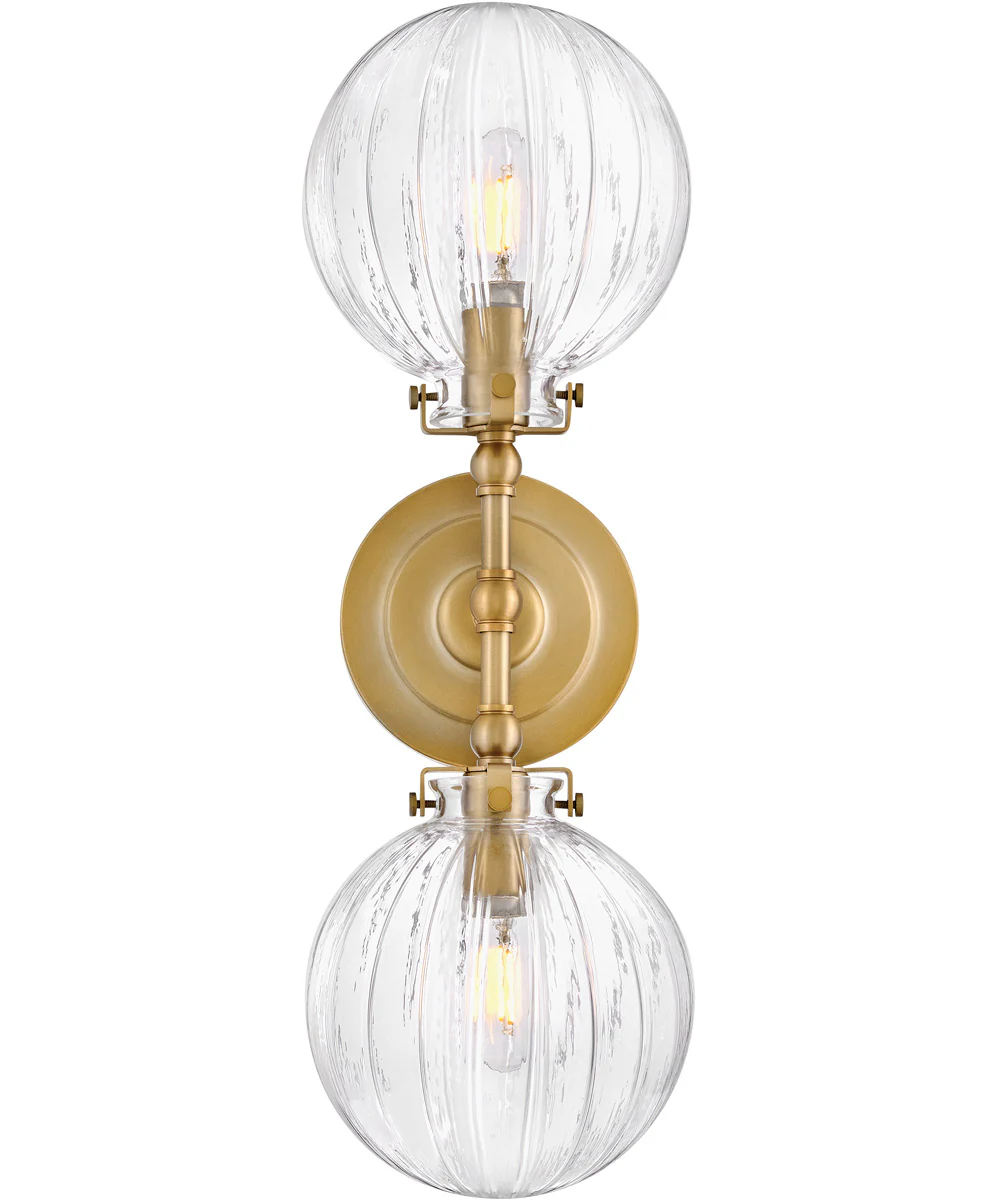 Helene 2-Light Medium Two Light Sconce in Lacquered Brass - Image 3