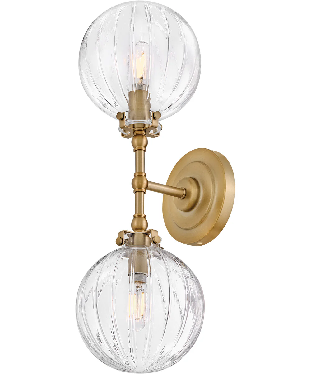 Helene 2-Light Medium Two Light Sconce in Lacquered Brass - Image 4