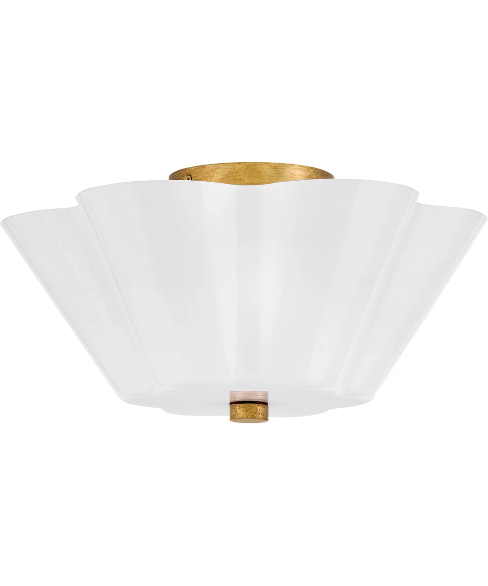 Honey 3-Light Medium Semi-Flush Mount in Distressed Brass - Image 2