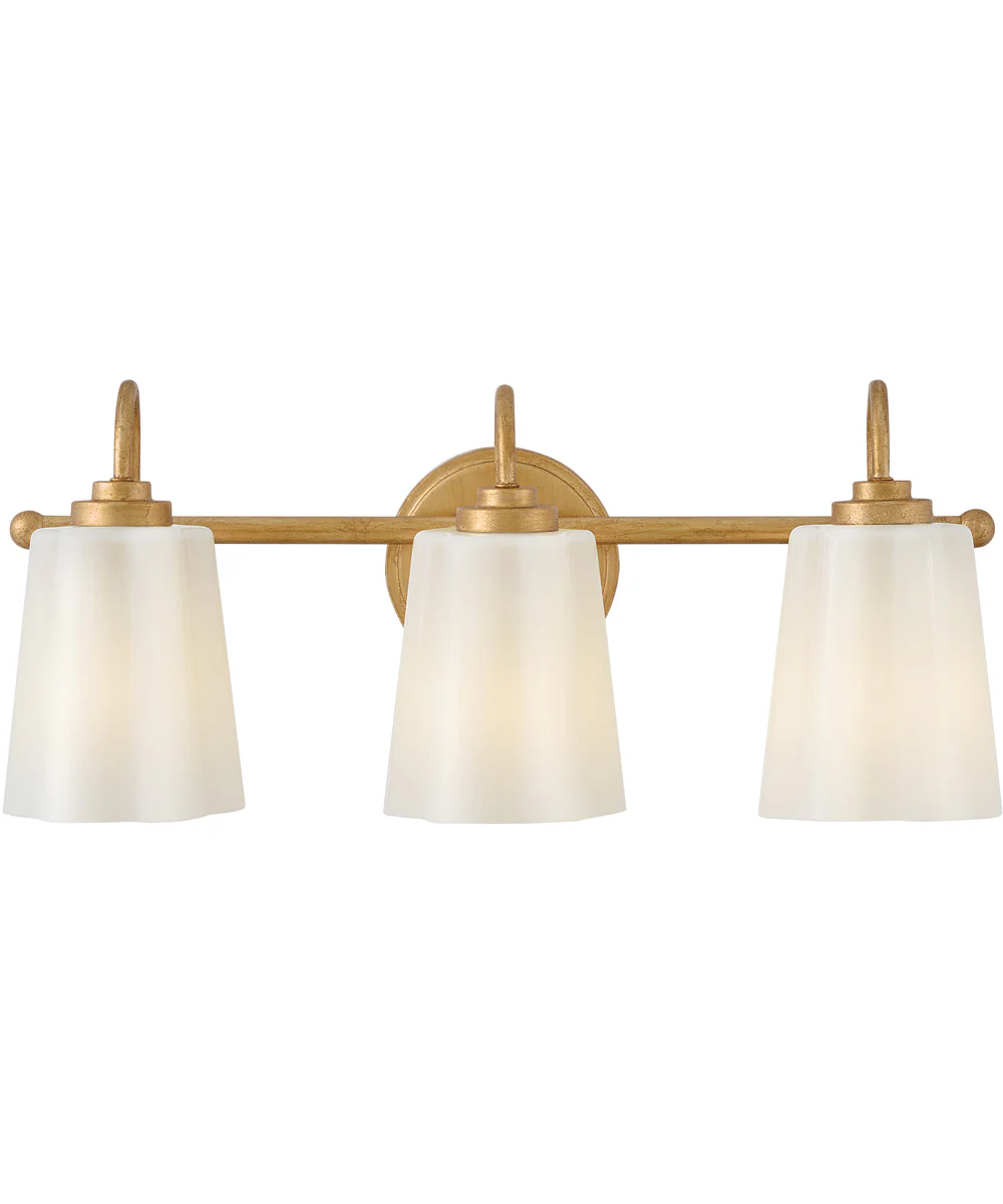 Honey 3-Light Medium Three Light Vanity in Distressed Brass - Image 2