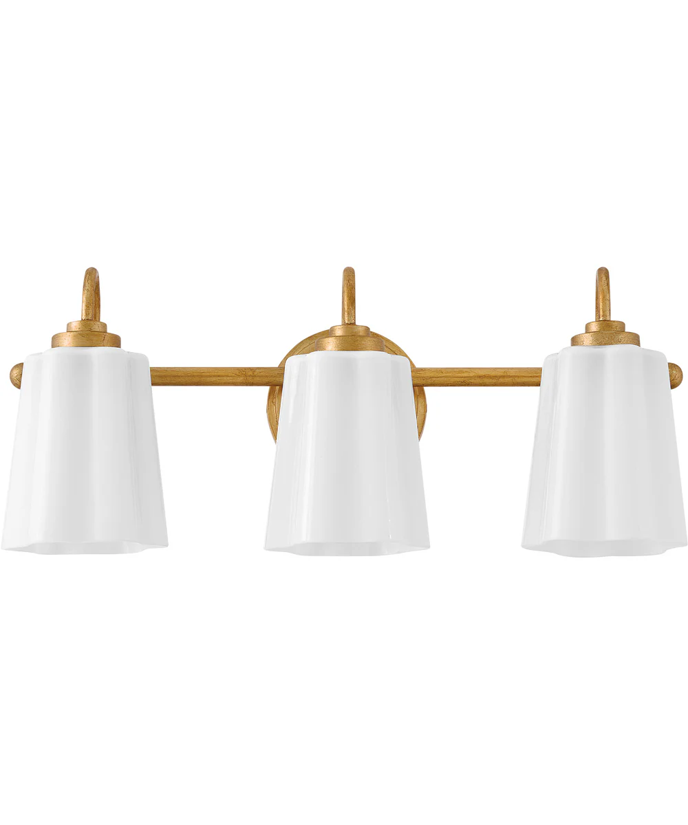 Honey 3-Light Medium Three Light Vanity in Distressed Brass - Image 3