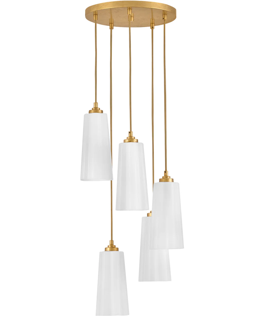 Honey 5-Light Small Chandelier in Distressed Brass - Image 2