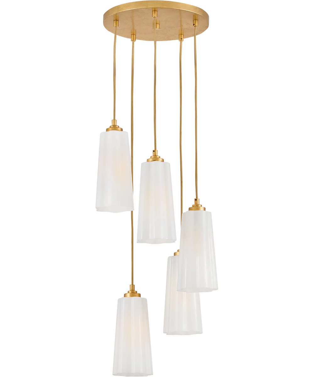 Honey 5-Light Small Chandelier in Distressed Brass - Image 3