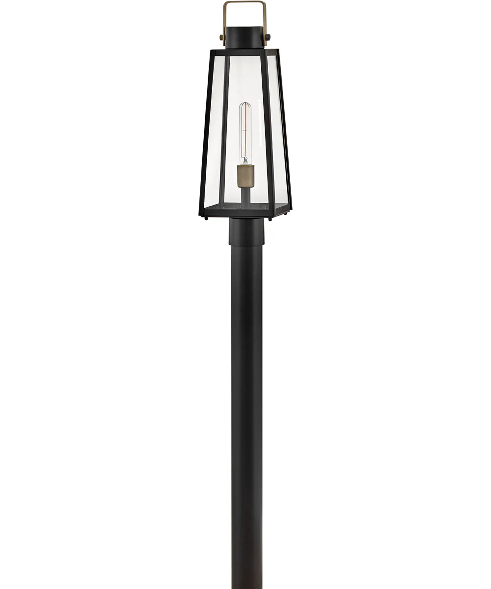 Hugh 1-Light Large Post Mount Lantern in Black - Image 2