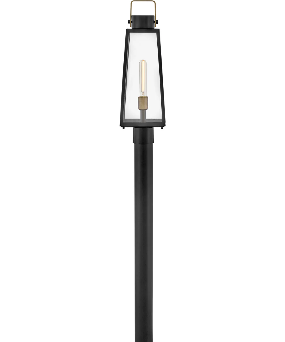 Hugh 1-Light Large Post Mount Lantern in Black - Image 4