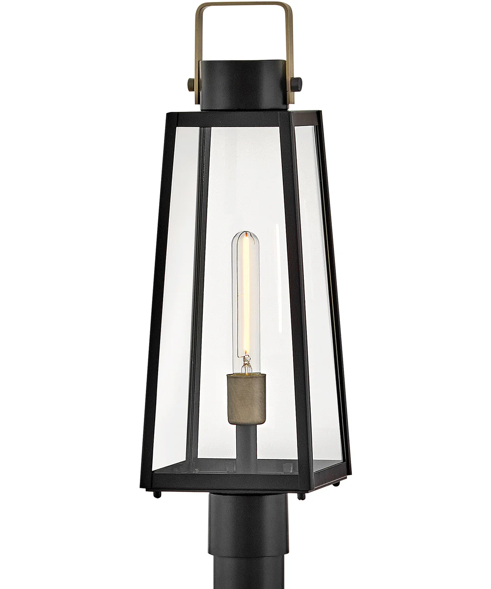Hugh 1-Light Large Post Mount Lantern in Black - Image 6