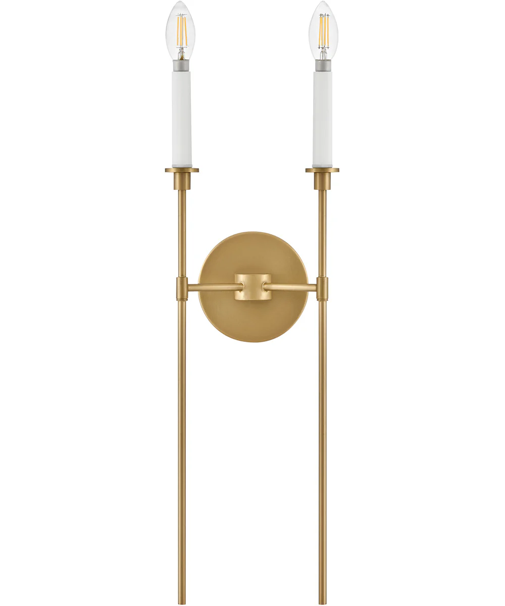Hux 2-Light Medium Two Light Sconce in Lacquered Brass - Image 2