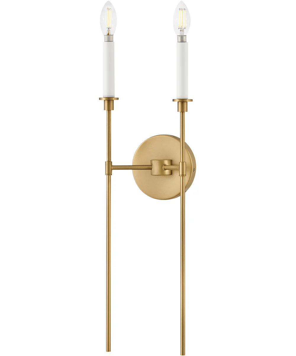 Hux 2-Light Medium Two Light Sconce in Lacquered Brass - Image 3