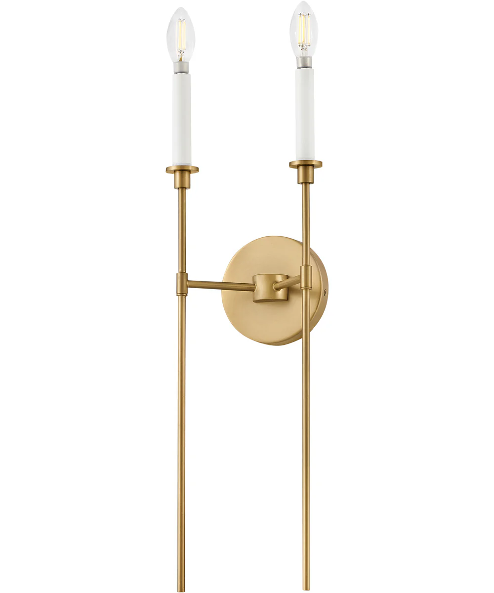 Hux 2-Light Medium Two Light Sconce in Lacquered Brass - Image 4