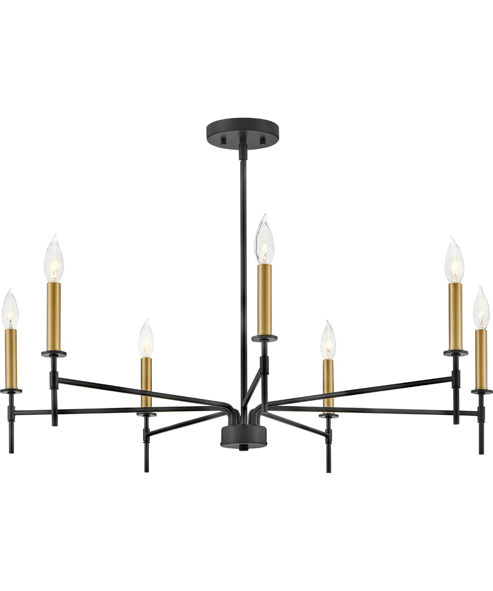 Hux 7-Light Large Single Tier Chandelier in Black - Image 2
