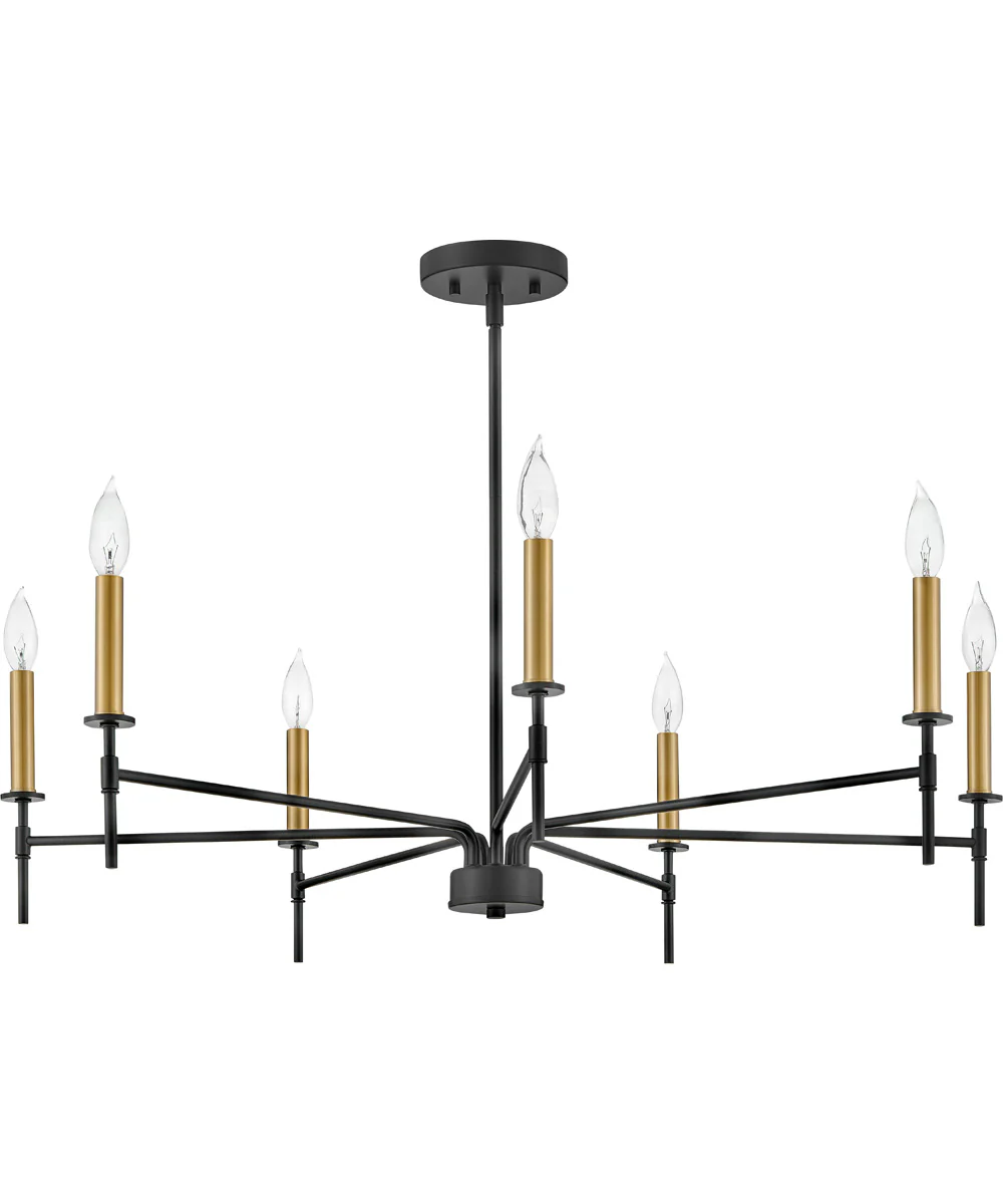 Hux 7-Light Large Single Tier Chandelier in Black - Image 3