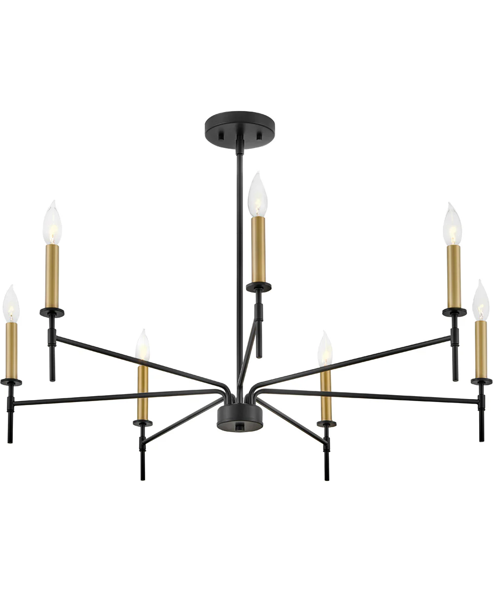 Hux 7-Light Large Single Tier Chandelier in Black - Image 4