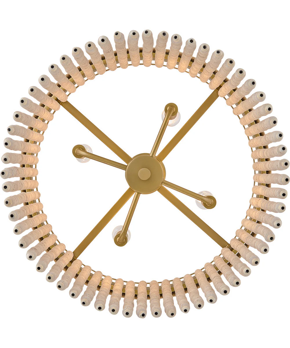 Indra 4-Light Large Convertible Semi-Flush Mount in Lacquered Brass - Image 4