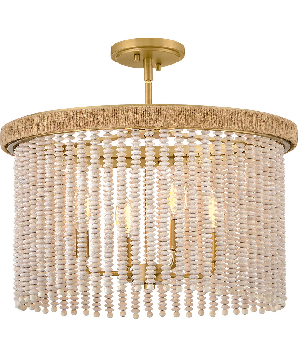 Indra 4-Light Large Convertible Semi-Flush Mount in Lacquered Brass - Image 6