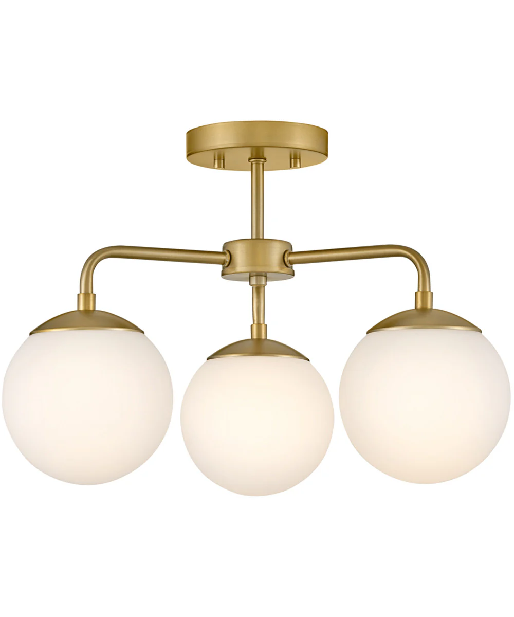 Julep 3-Light Medium Semi-Flush Mount in Lacquered Brass - Image 2