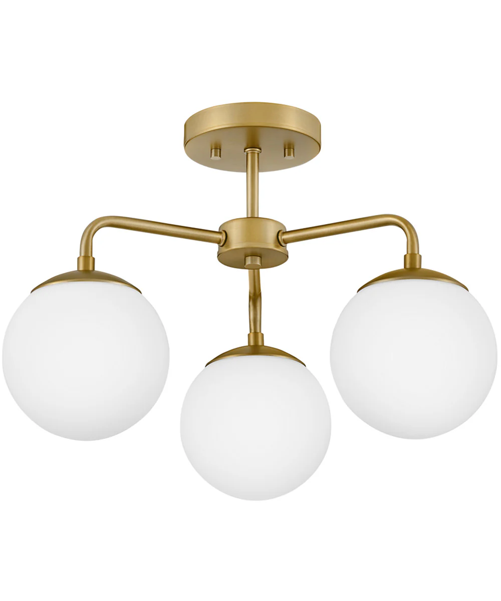 Julep 3-Light Medium Semi-Flush Mount in Lacquered Brass - Image 3