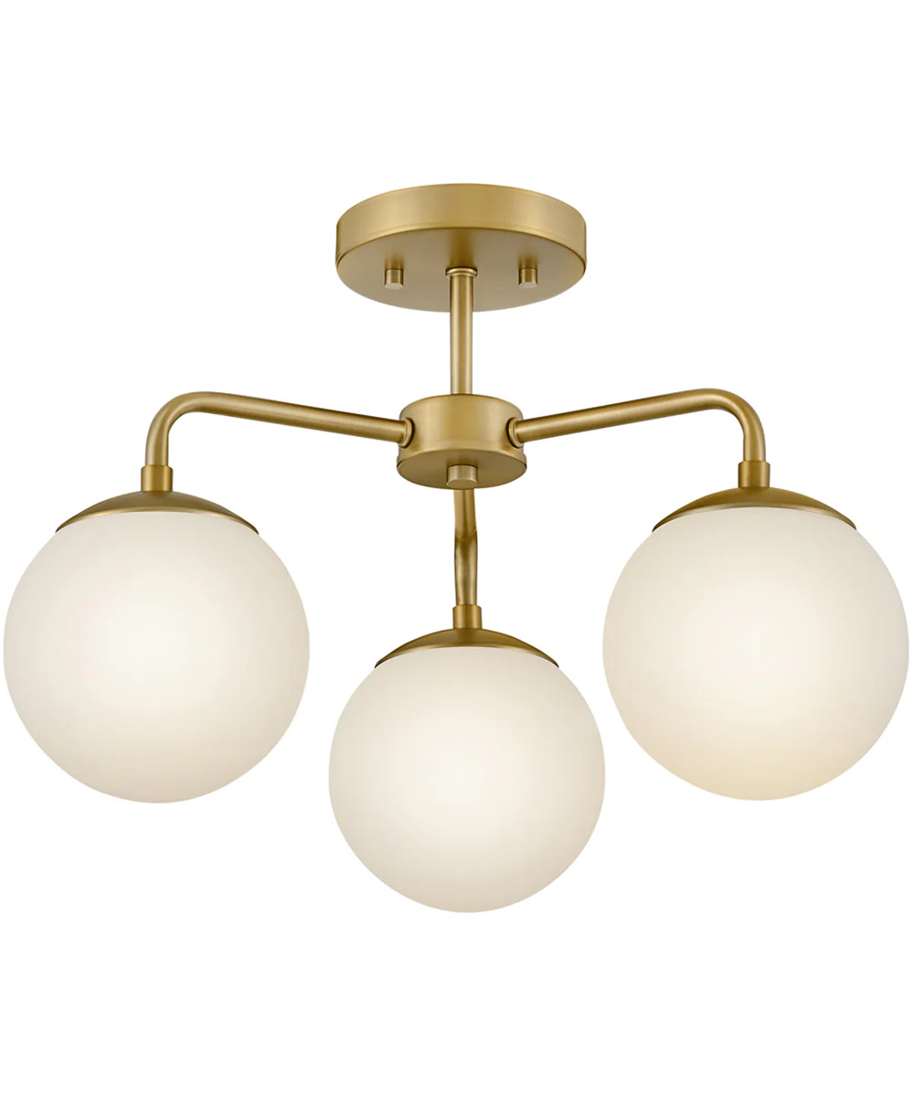 Julep 3-Light Medium Semi-Flush Mount in Lacquered Brass - Image 4