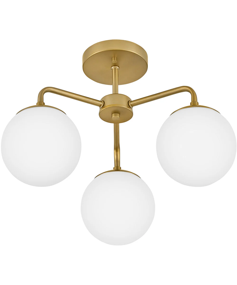 Julep 3-Light Medium Semi-Flush Mount in Lacquered Brass - Image 5