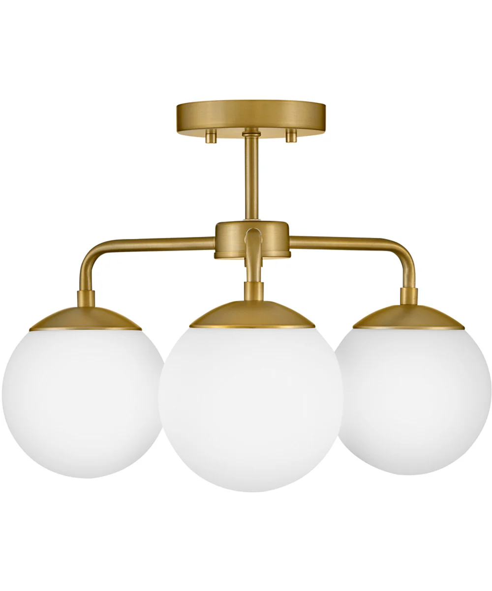 Julep 3-Light Medium Semi-Flush Mount in Lacquered Brass - Image 6