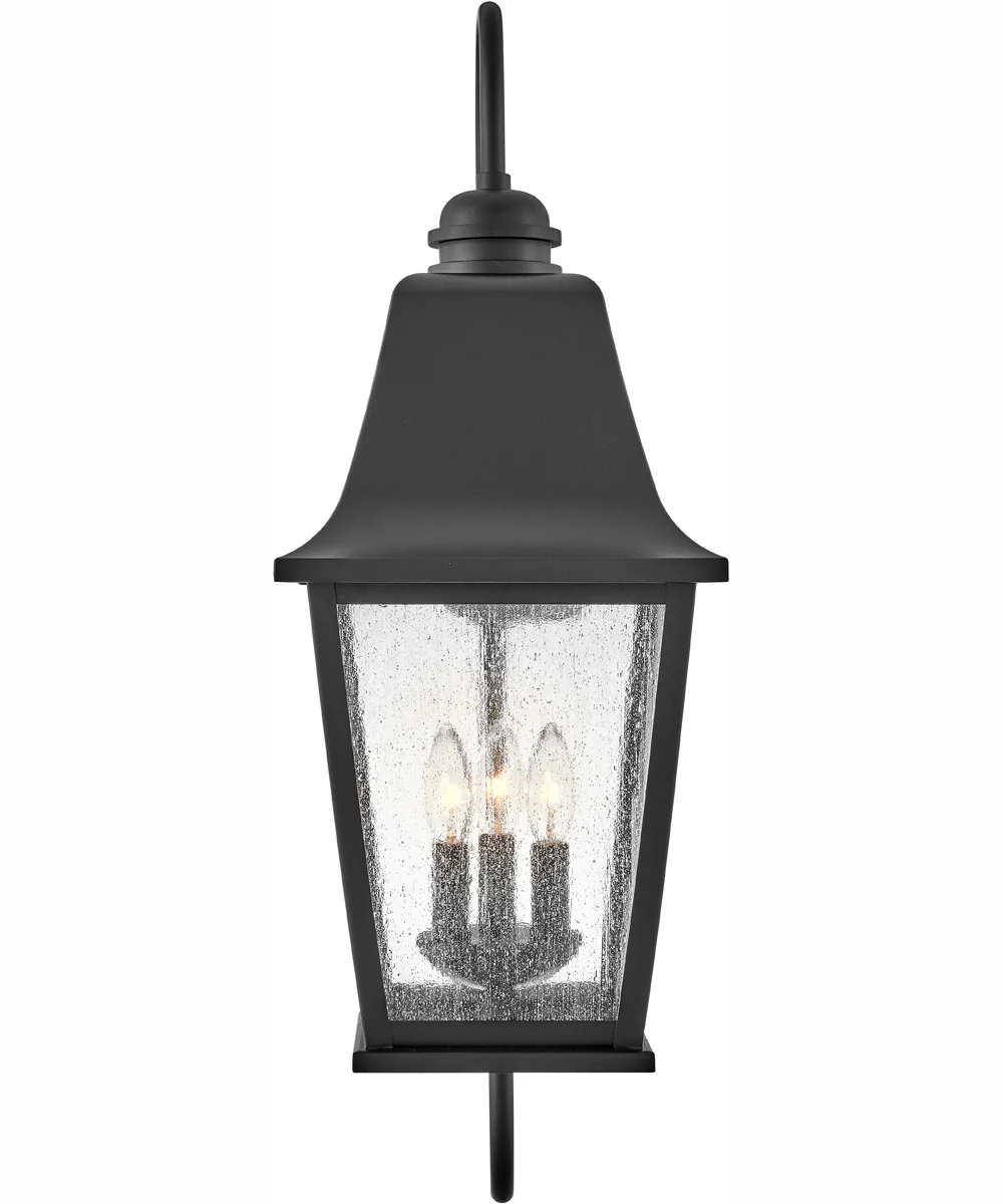 Kingston 3-Light Large Wall Mount Lantern in Black - Image 3