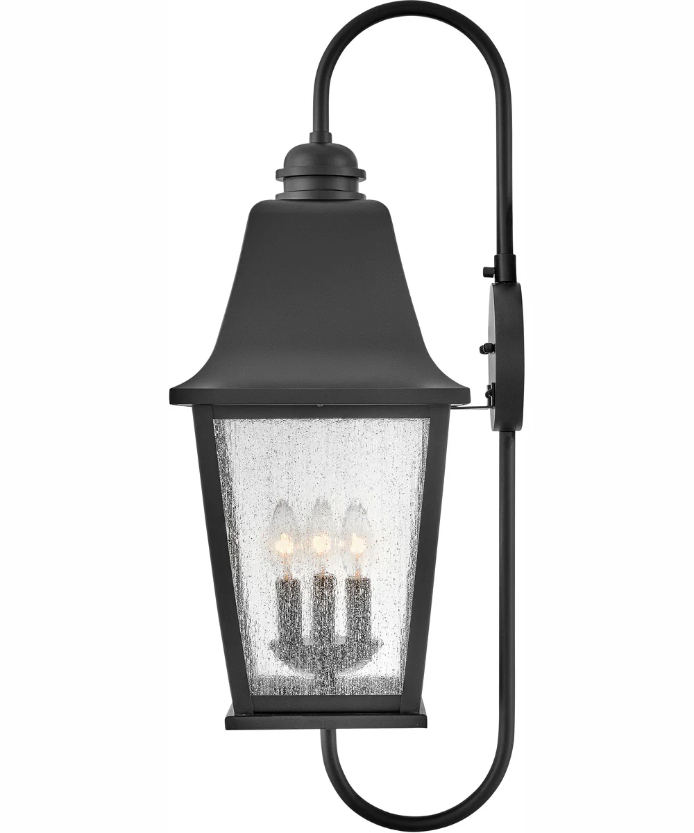 Kingston 3-Light Large Wall Mount Lantern in Black - Image 4