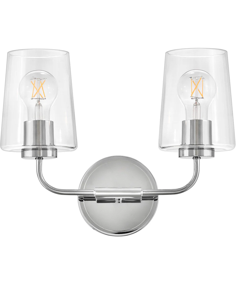 Kline 2-Light Small Two Light Vanity in Chrome - Image 2
