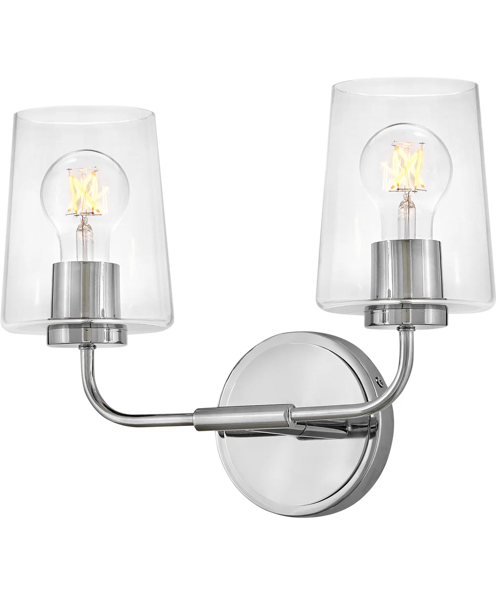 Kline 2-Light Small Two Light Vanity in Chrome - Image 3