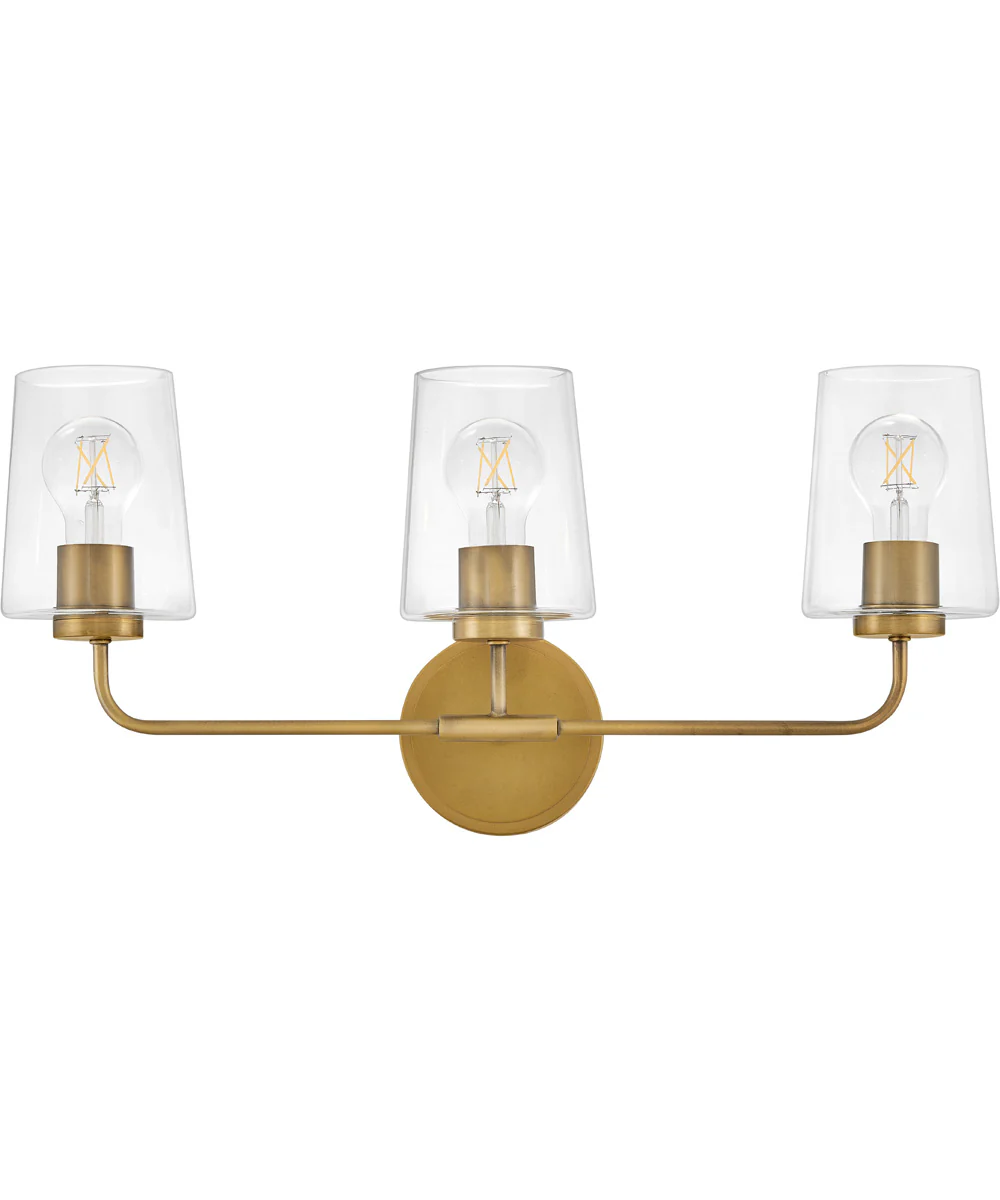 Kline 3-Light Medium Three Light Vanity in Heritage Brass - Image 2