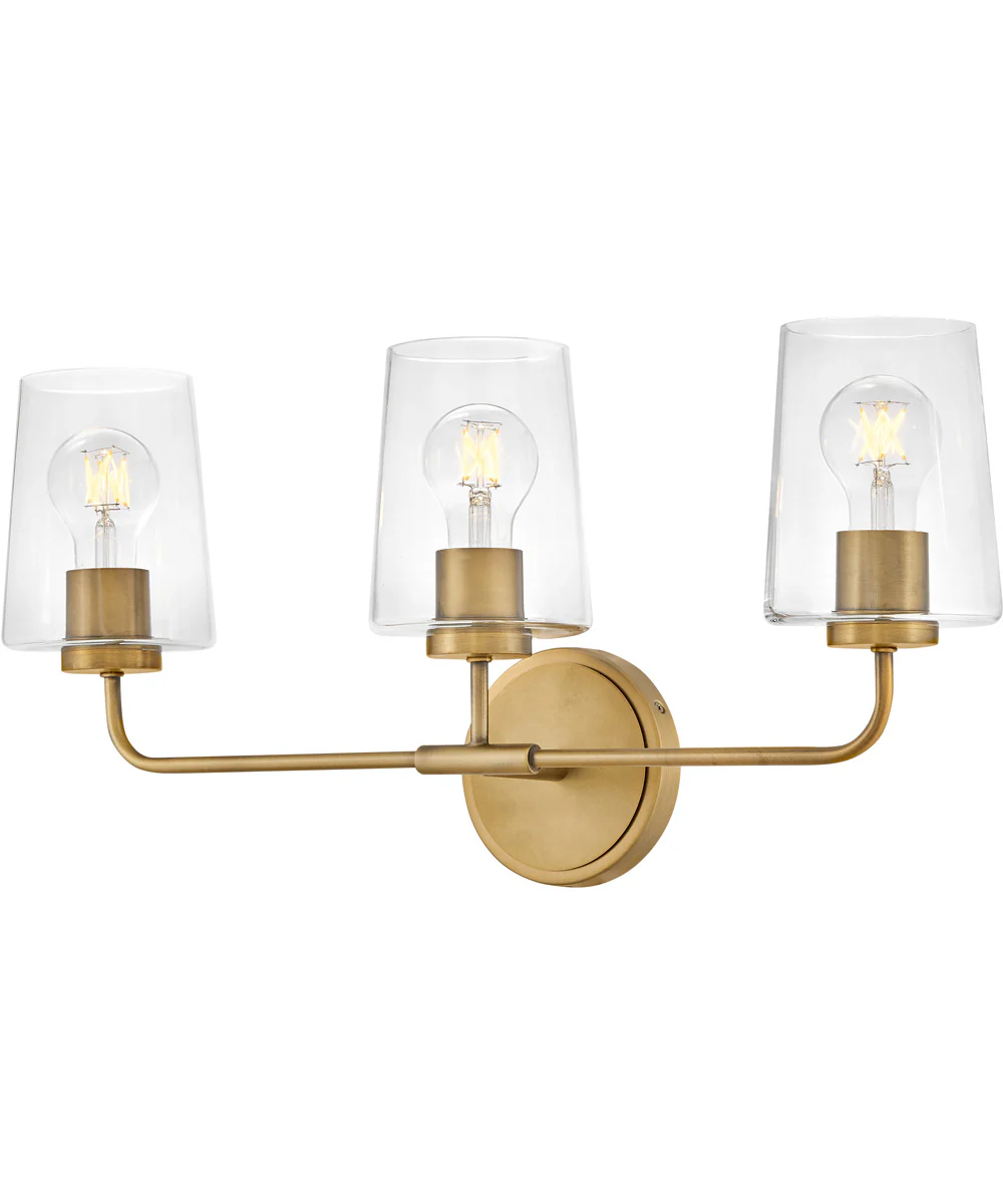 Kline 3-Light Medium Three Light Vanity in Heritage Brass - Image 3