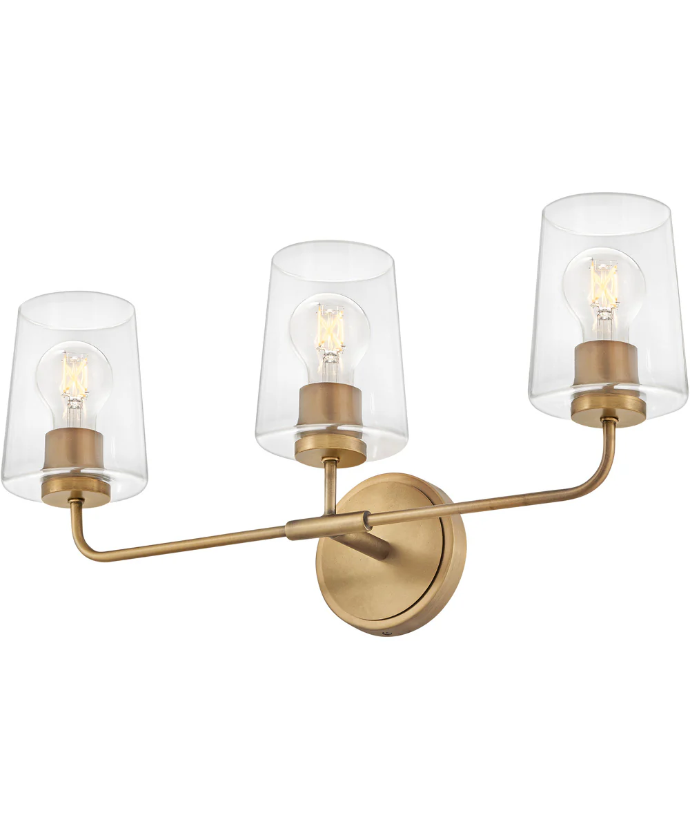 Kline 3-Light Medium Three Light Vanity in Heritage Brass - Image 4