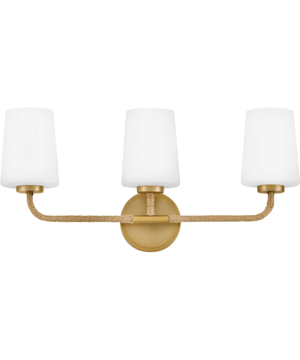 Kline 3-Light Medium Three Light Vanity in Lacquered Brass - Image 2